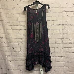 FREE PEOPLE - Embellished Floral Tank